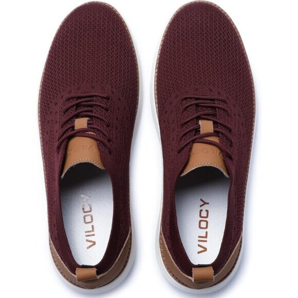 🆕VILOCY Men's Wine Red Casual Dress Oxfords Business Mesh Breathable Sneakers - Picture 8 of 8